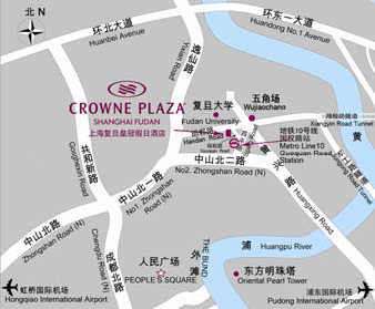 Location of Crowne Plaza